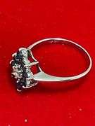 14K WHITE GOLD DIAMOND AND SAPPHIRE RING