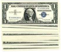 25 Blue Seal 1957 US Silver Certificates in AU+