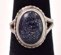 Sterling Silver Purple Glittery Resin Ring