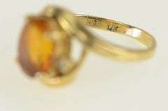 14K Yellow Gold Oval Citrine Diamond Accent Bypass Ring