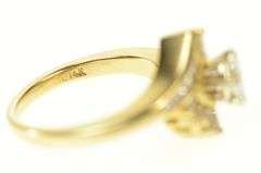 14K Yellow Gold 0.54 Ctw Marquise Diamond Halo Engagement Ring