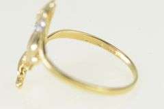 10K Yellow Gold Cat's Diamond Collar Love Kitten Pet Ring
