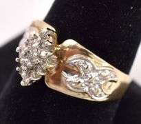 Exquisite 10K Yellow Gold Diamond Ring