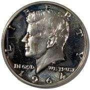 Sharp 1964 Accented Hair Kennedy Half Dollar