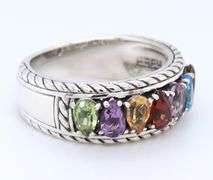 925 Sterling Silver Effy Marquise Multi Gemstone Ring