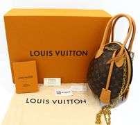 Louis Vuitton EGG bag, Monogram coated & Black leather W/ Box & Card