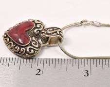 Sterling Silver Red Jasper Pendant Necklace