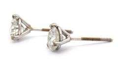 1.14ctw Round Diamond Solitaire Stud Earrings in 14K