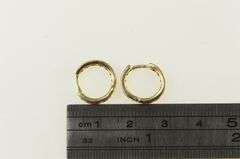 14K Yellow Gold 11.9mm Syn. Ruby Huggies Hoop Earrings