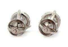 3.24ctw Round Diamond Solitaire Stud Earrings in 14K