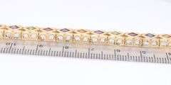 Charming Yellow Gold Square Cut Garnet, Iolite, Citirne, Amethyst and Peridot Bracelet