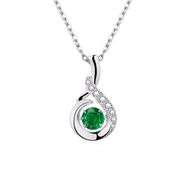 Show Stopper 14k White gold & Genuine Emerald Necklace