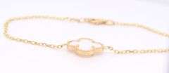 14kt Yellow gold mother of pearl clover bracelet
