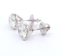 Significant GIA Certified White Gold 3ctw Diamond Stud Earrings