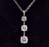 Sterling Silver Past, Present and Future Pendant Necklace