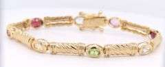 925 Sterling silver multi color cubic zirconia bracelet