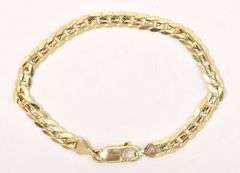 Glowing 10K Yellow Gold Cuban Chain Link Bracelet