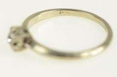 14K Yellow Gold 1940's Diamond Solitaire Classic Promise Ring