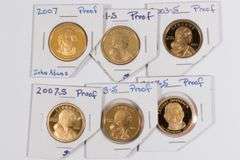 6 Sacagawea & Presidential Proof Dollars