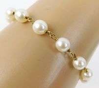 Vintage 14K Pearls Bracelet