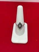 14K WHITE GOLD DIAMOND AND SAPPHIRE RING