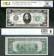 $20 1934-B FRN, Fr. 2056-D* =Cleveland STAR= PCGS-B Very Fine 30