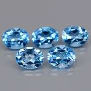 Matched! 5 piece 10.32ct full fire Swiss blue Topaz set