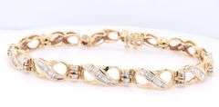 1.55ctw RBC and baguette sideway infinity station link bracelet