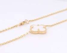 14kt Yellow Gold Mother of Pearl 5 Clover Necklace