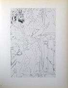 PABLO PICASSO, THREE COSTUMED FIGURES