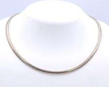 Italian 925 sterling silver omega chain necklace