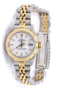Rolex Datejust 2 Tone 26mm White Stck Dial on Fluted Bezel Watch