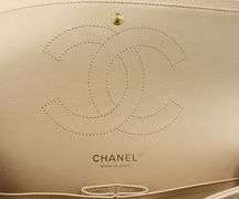 CHANEL  Caviar Quilted in Beige Jumbo Double Flap Handbag w/ Box & Dustbag