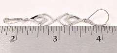 Astounding 10K White Gold Dangle Drop Diamond Earrings