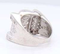 Incredible 18kt White Gold 2ctw Scalloped Wide Diamond Band