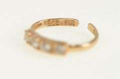 14K Yellow Gold Four Stone CZ Vintage Open Band Toe Ring