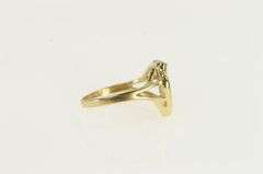 10K Yellow Gold Diamond Guardian Angel Heart Love Ring