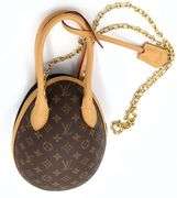 Louis Vuitton EGG bag, Monogram coated & Black leather W/ Box & Card