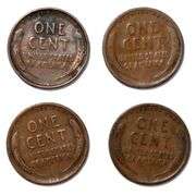 4 Raw Circulated 1909 VDB Lincolns