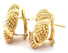 Chimento Cultured Pearl Woven Square Earrings in 18K