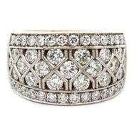 2.55ctw Diamond Multi Row Woven Style Band Ring in 18K