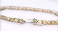 Vintage 925 sterling silver opal tennis bracelet