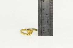 14K Yellow Gold Trillion Citrine Vintage Solitaire Bypass Ring