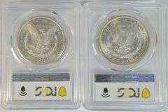Nearly Gem BU 1881-S & 1889-P Morgan Silver Dollars. PCGS MS64