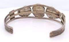 Vintage 925 sterling silver signed turquoise cuff bangle bracelet