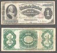 $1 1891 Silver Certificate, Fr.222 Martha Open Back Rosecrans- Nebeker VF