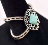 Sterling Silver Turquoise Gem Knuckle Ring