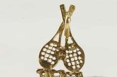 14K Yellow Gold Love Tennis Racket Racquet Sports Charm/Pendant