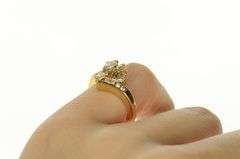 14K Yellow Gold 0.54 Ctw Marquise Diamond Halo Engagement Ring