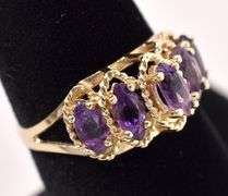 Adorable 10K Yellow Gold Amethyst Ring